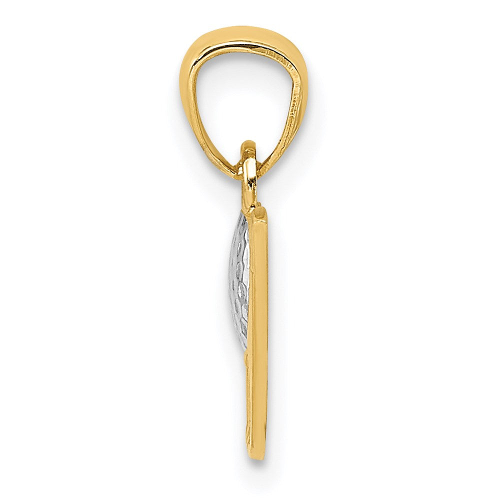 Million Charms 14K Yellow Gold Themed With Rhodium-plated Sports Golf Pendant