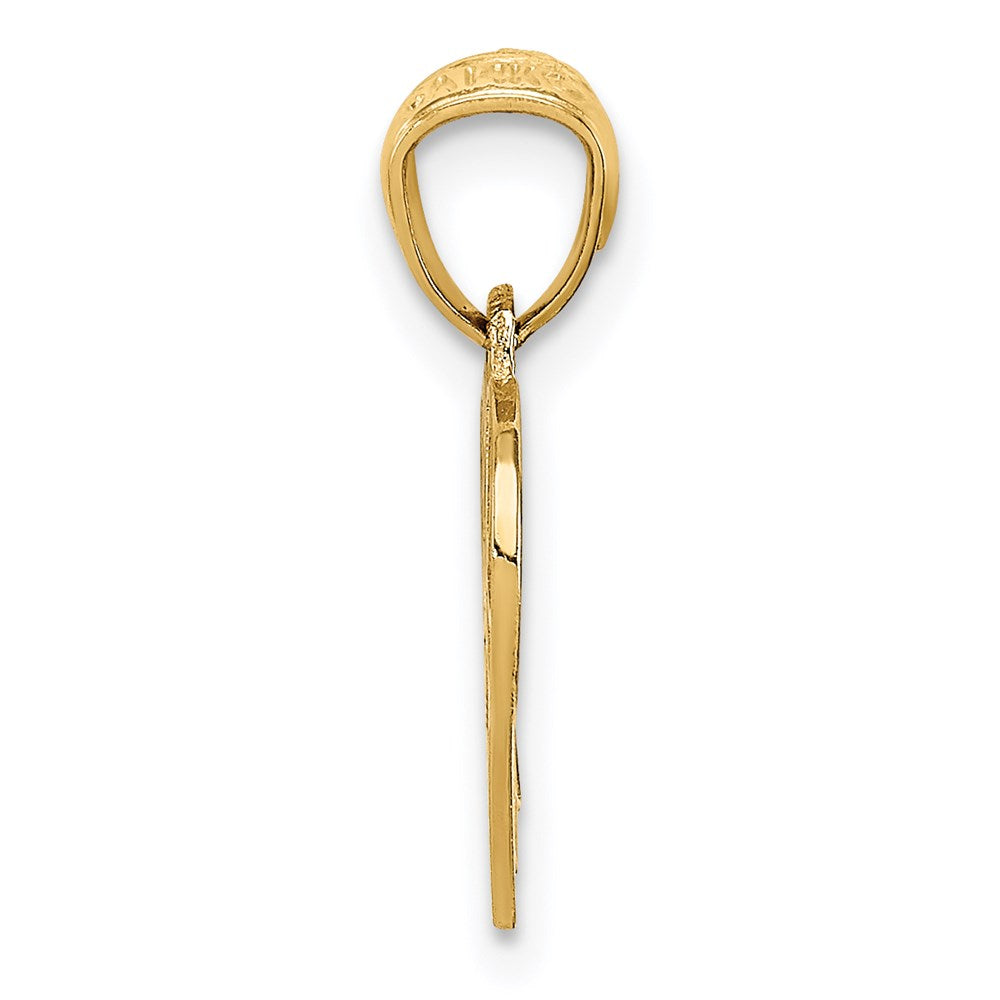 Million Charms 14K Yellow Gold Themed Sports Basketball & Hoop Pendant