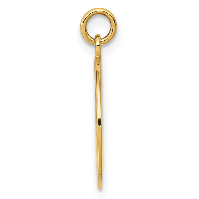 Million Charms 14K Yellow Gold Themed Antiqued Compass Pendant