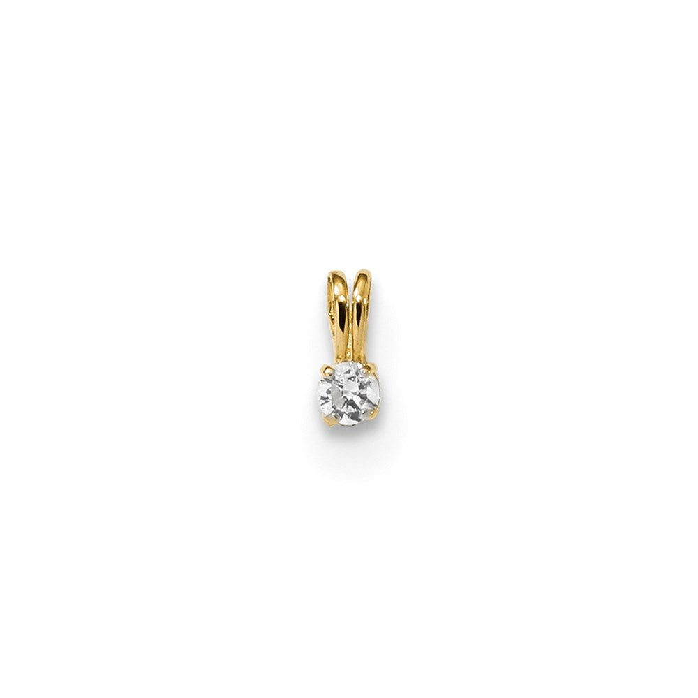 Million Charms 14K Yellow Gold Themed Childrens Tiny (Cubic Zirconia) CZ Pendant