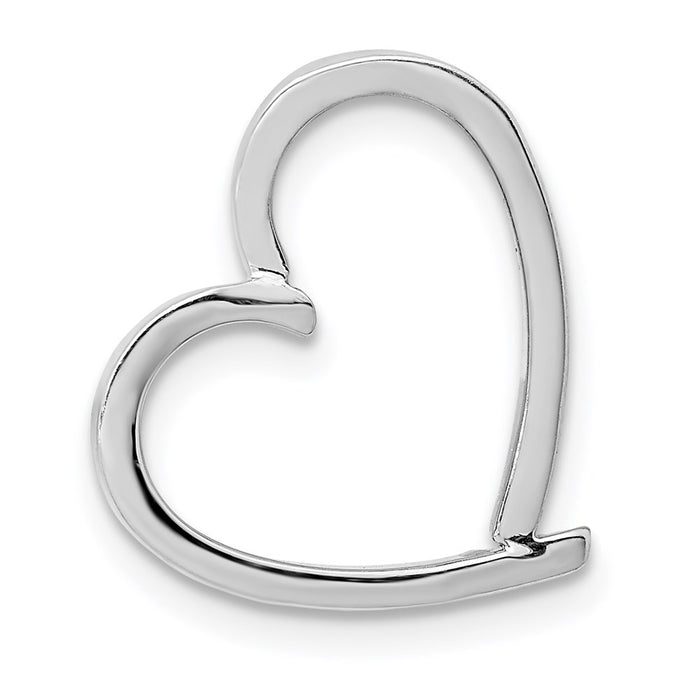 Million Charms 14K White Gold Themed Chain Slide Heart