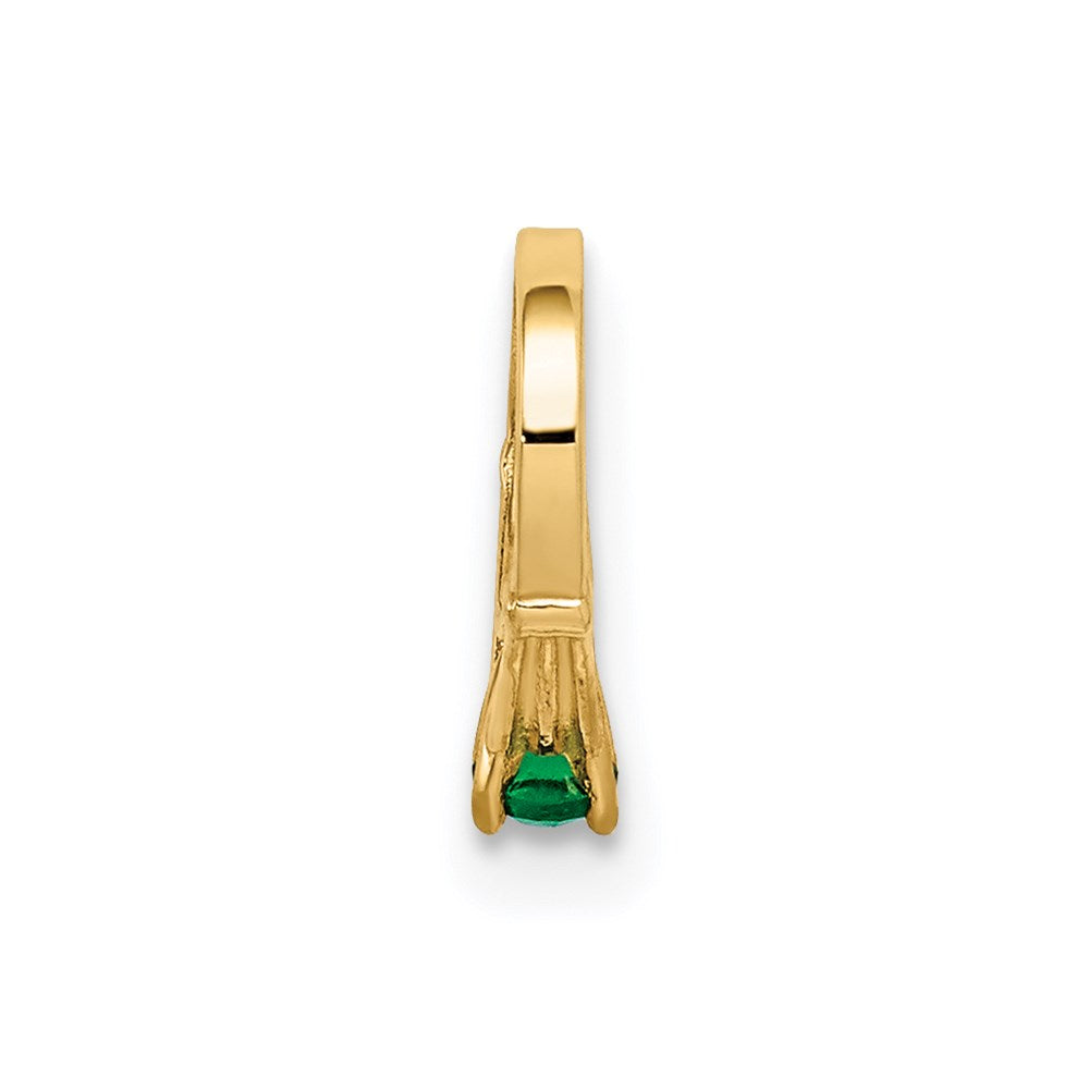 Million Charms 14K Yellow Gold Themed Ring With Dark Green Glass Stone Charm
