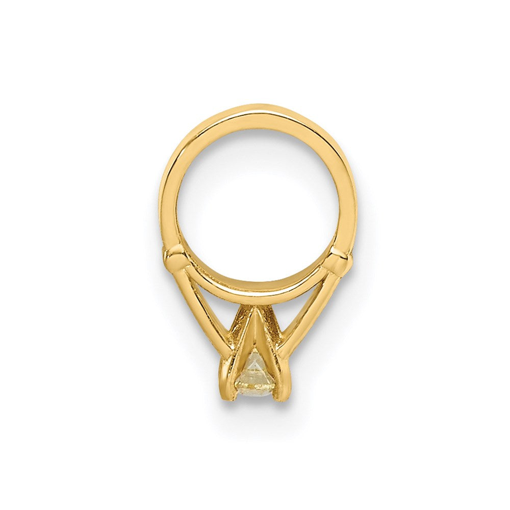 Million Charms 14K Yellow Gold Themed Ring With Yellow (Cubic Zirconia) CZ Charm
