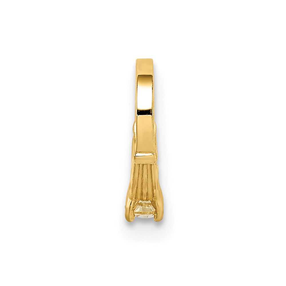 Million Charms 14K Yellow Gold Themed Ring With Yellow (Cubic Zirconia) CZ Charm