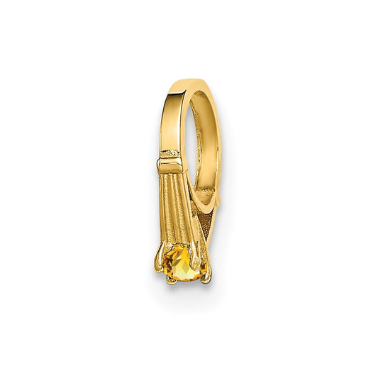 Million Charms 14K Yellow Gold Themed Ring With Yellow (Cubic Zirconia) CZ Charm