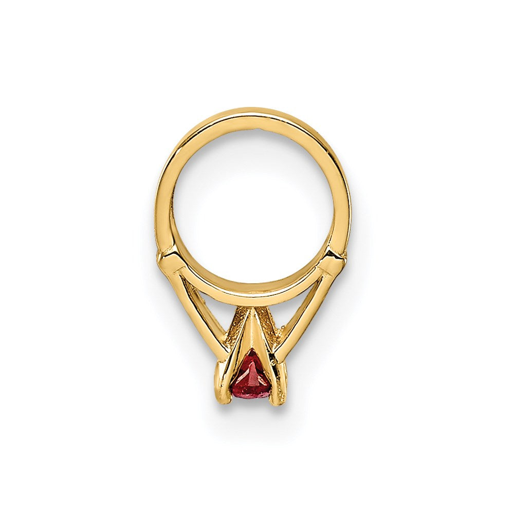 Million Charms 14K Yellow Gold Themed Ring With Red (Cubic Zirconia) CZ Charm