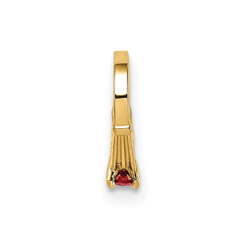 Million Charms 14K Yellow Gold Themed Ring With Red (Cubic Zirconia) CZ Charm