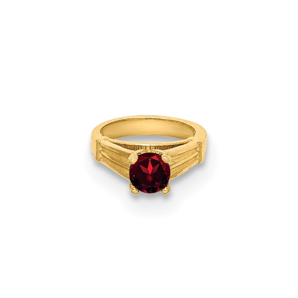 Million Charms 14K Yellow Gold Themed Ring With Red (Cubic Zirconia) CZ Charm