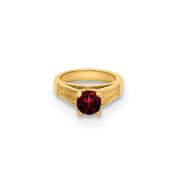Million Charms 14K Yellow Gold Themed Ring With Red (Cubic Zirconia) CZ Charm