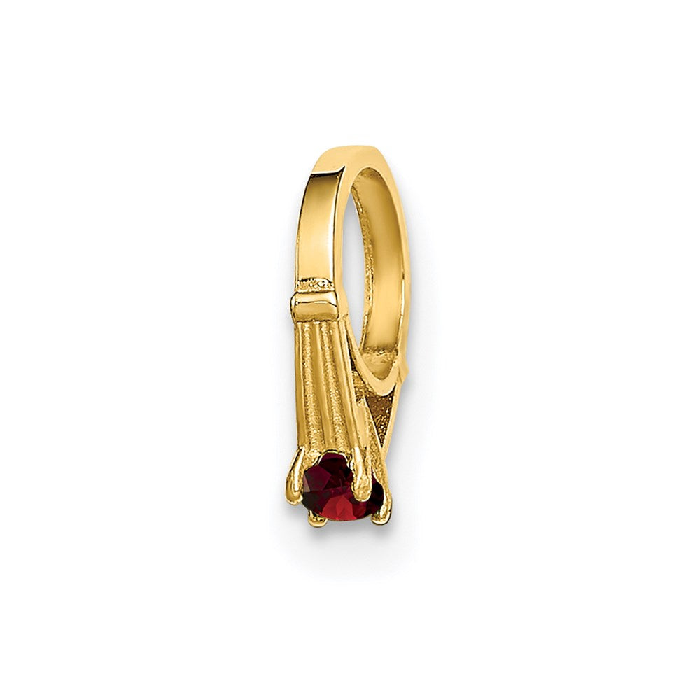 Million Charms 14K Yellow Gold Themed Ring With Red (Cubic Zirconia) CZ Charm