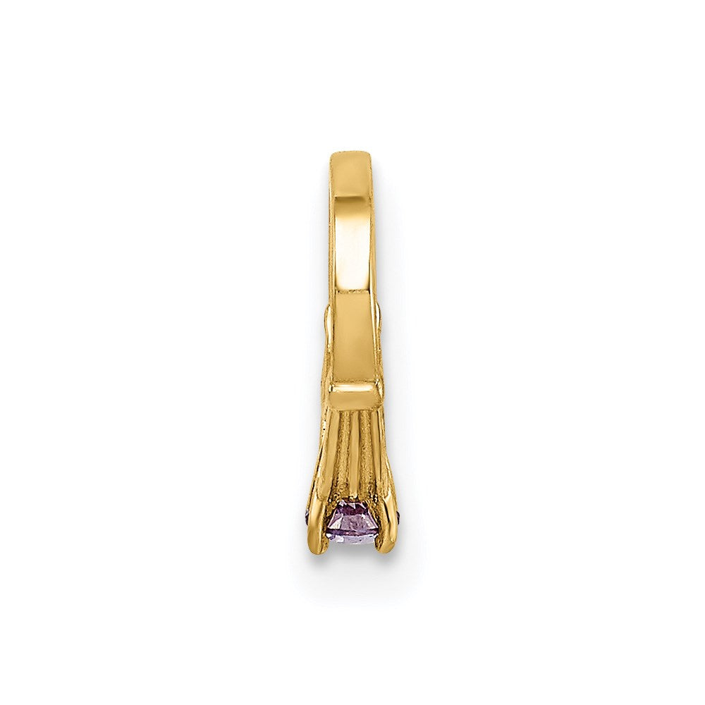 Million Charms 14K Yellow Gold Themed Ring With Dark Purple (Cubic Zirconia) CZ Charm