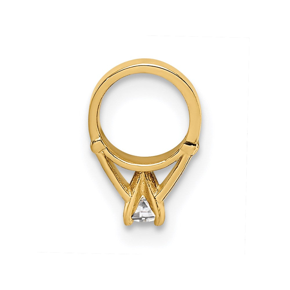 Million Charms 14K Yellow Gold Themed Ring With White (Cubic Zirconia) CZ Charm