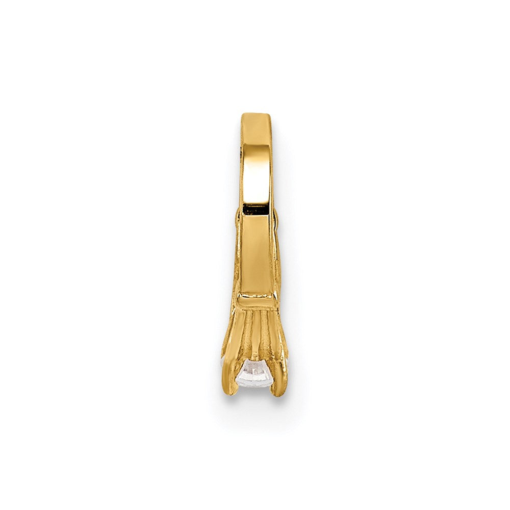 Million Charms 14K Yellow Gold Themed Ring With White (Cubic Zirconia) CZ Charm