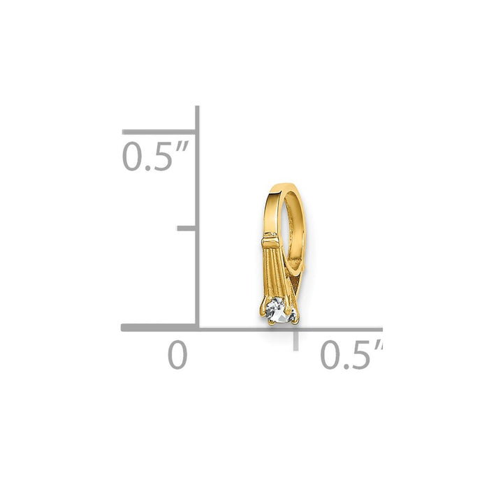 Million Charms 14K Yellow Gold Themed Ring With White (Cubic Zirconia) CZ Charm