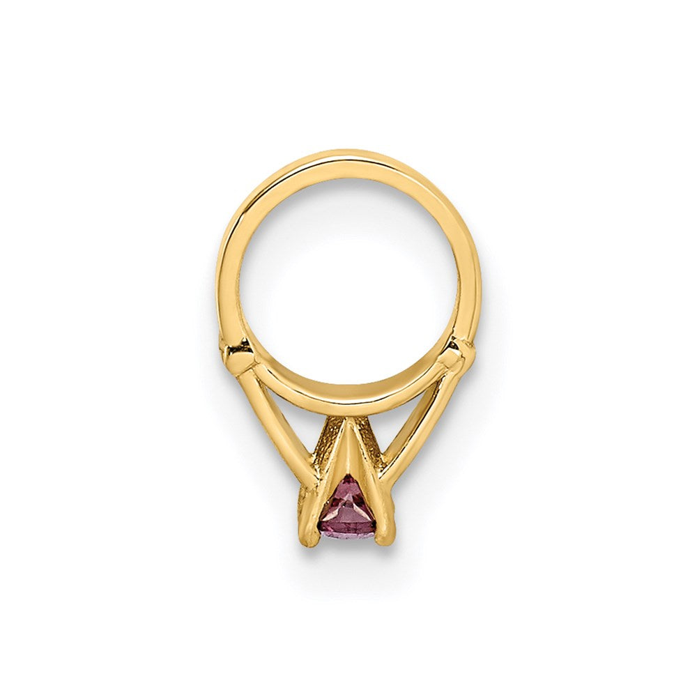 Million Charms 14K Yellow Gold Themed Ring With Light Purple (Cubic Zirconia) CZ Charm