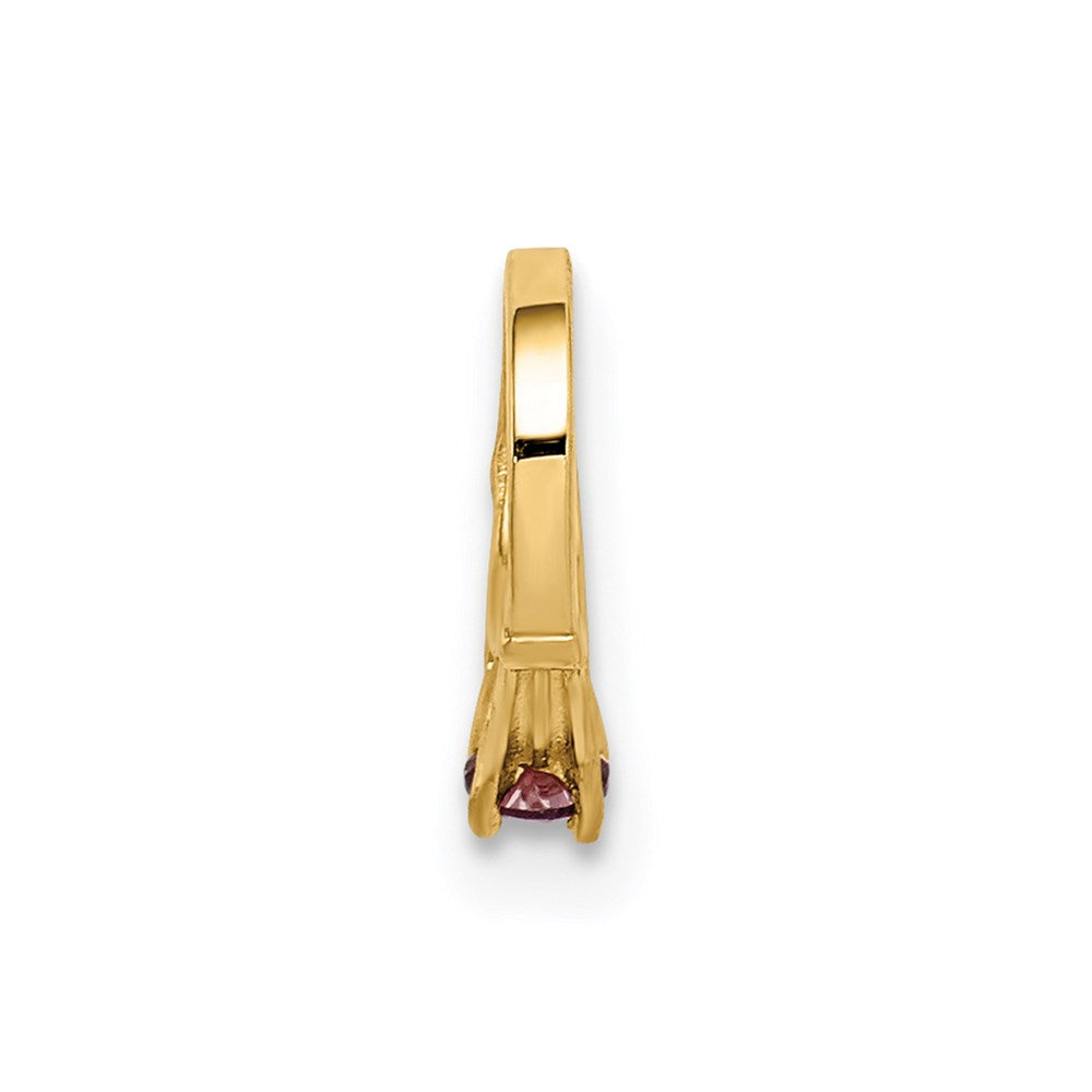 Million Charms 14K Yellow Gold Themed Ring With Light Purple (Cubic Zirconia) CZ Charm