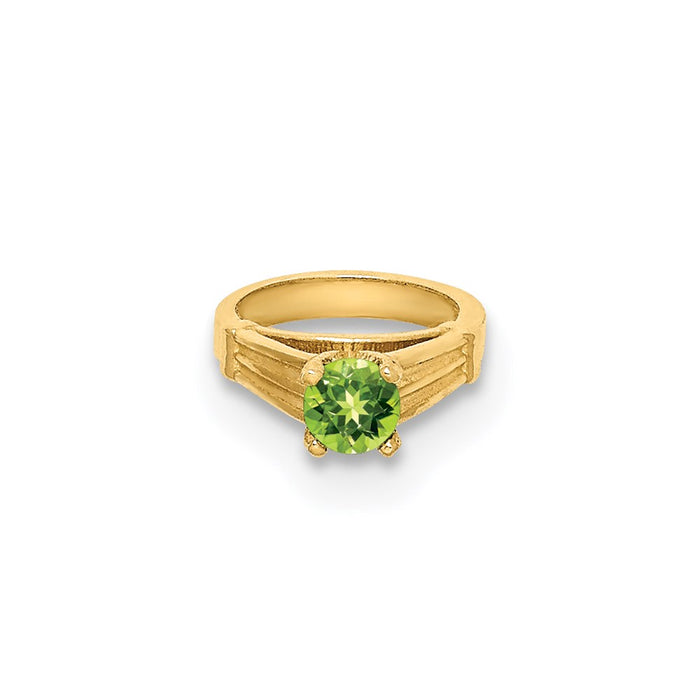 Million Charms 14K Yellow Gold Themed Ring With Light Green Glass Stone Charm