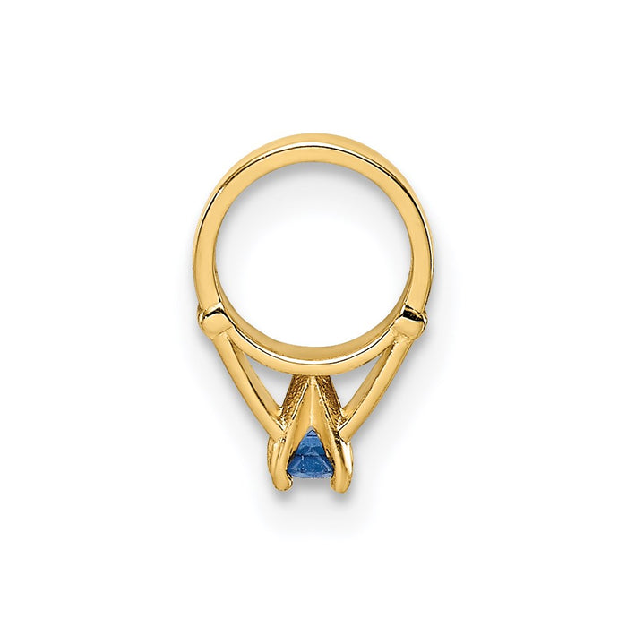 Million Charms 14K Yellow Gold Themed Ring With Dark Blue Glass Stone Charm