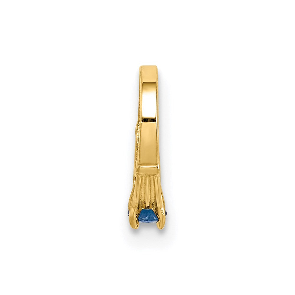 Million Charms 14K Yellow Gold Themed Ring With Dark Blue Glass Stone Charm