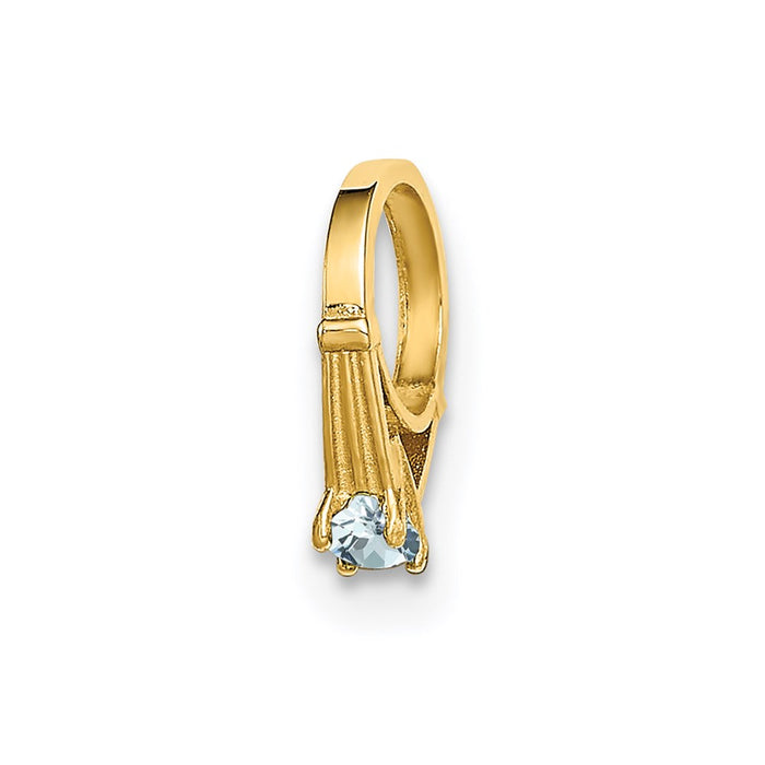Million Charms 14K Yellow Gold Themed Ring With Light Blue (Cubic Zirconia) CZ Charm