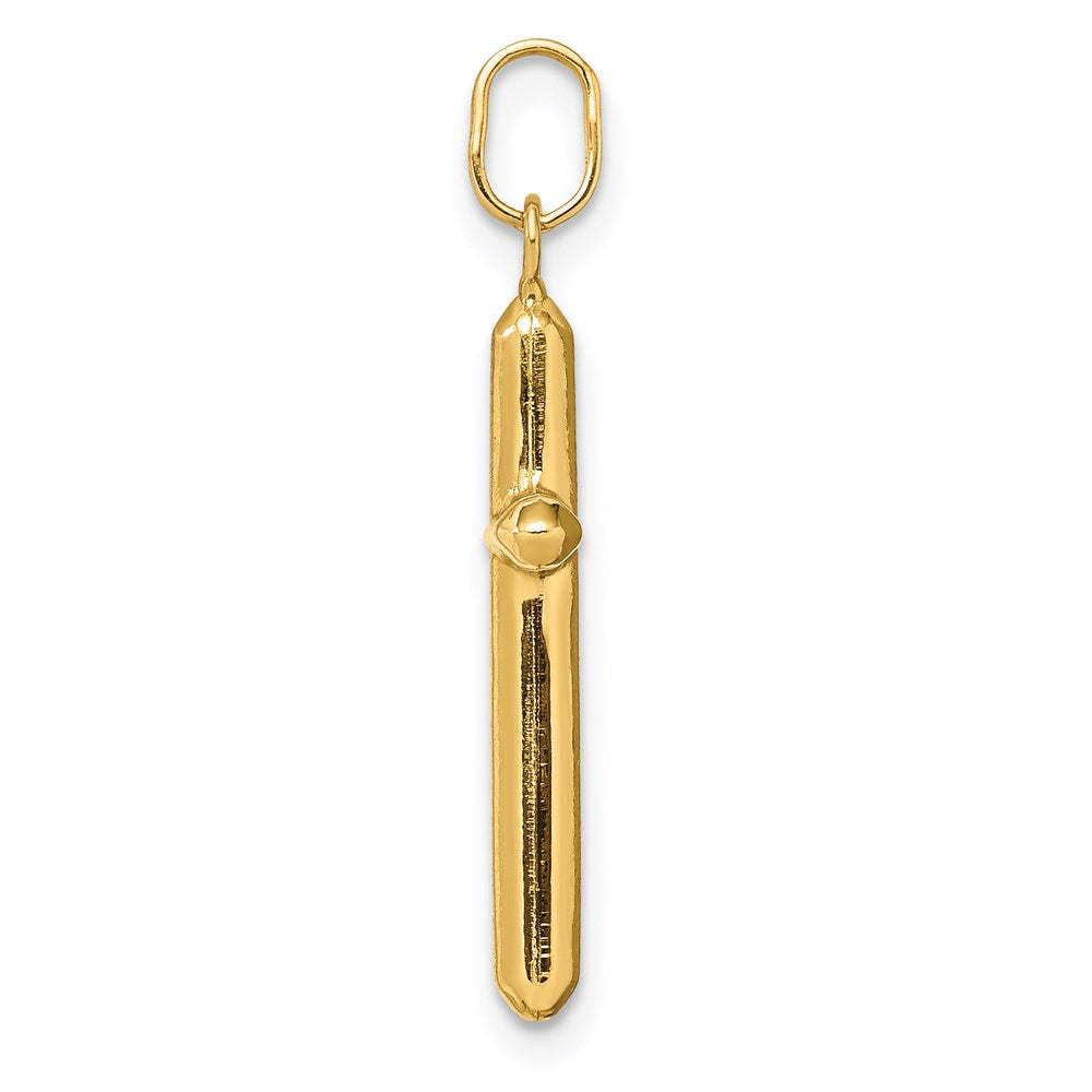 Million Charms 14K Yellow Gold Themed Polished Hollow Latin Relgious Cross Charm