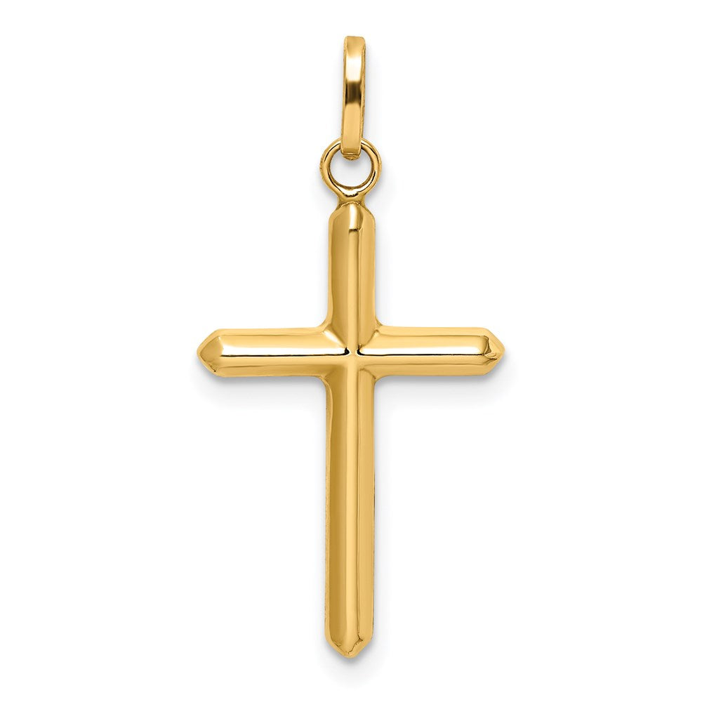 Million Charms 14K Yellow Gold Themed Polished Hollow Latin Relgious Cross Charm