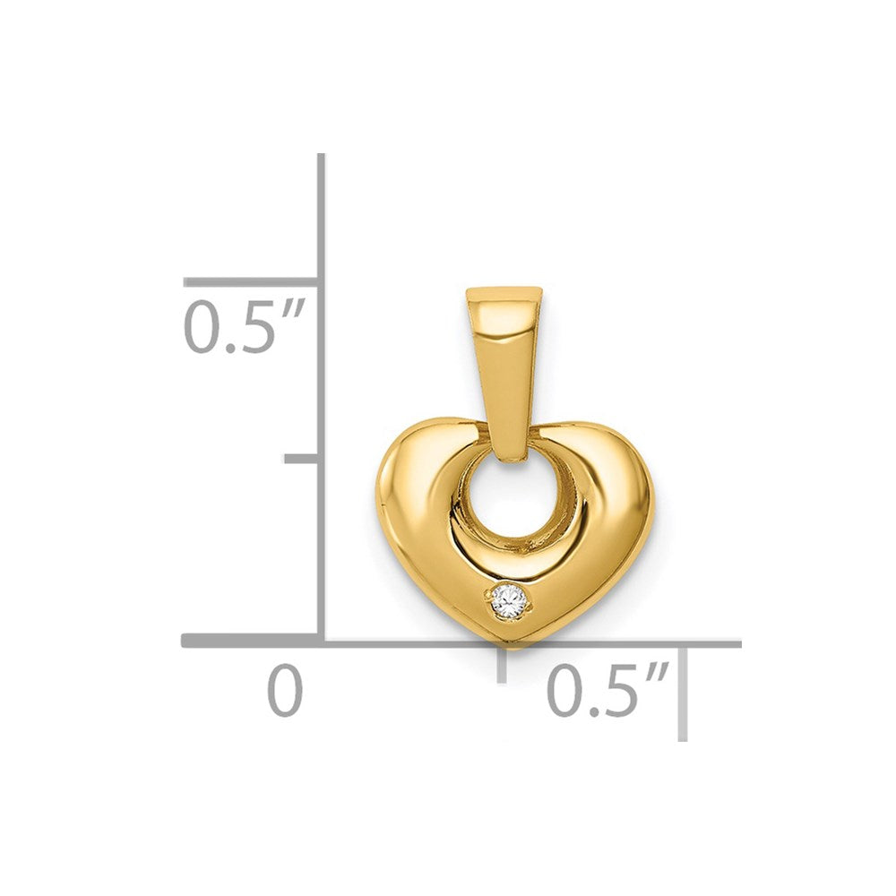Million Charms 14K Yellow Gold Themed (Cubic Zirconia) CZ Heart Pendant