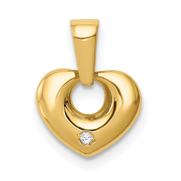 Million Charms 14K Yellow Gold Themed (Cubic Zirconia) CZ Heart Pendant