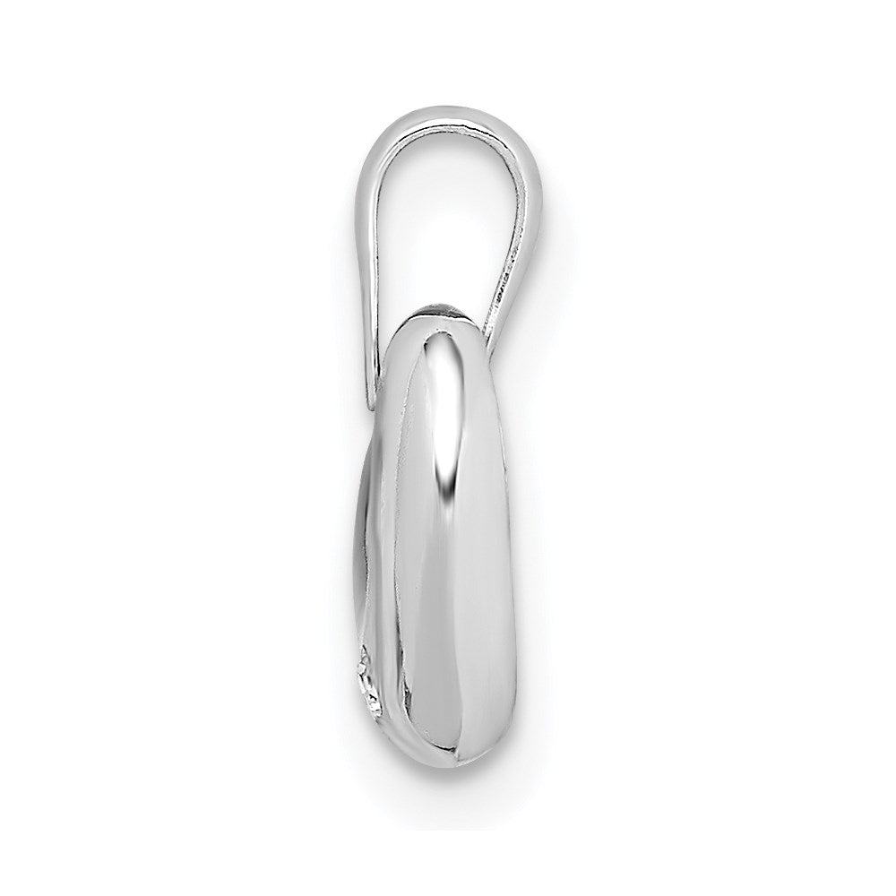 Million Charms 14K White Gold Themed (Cubic Zirconia) CZ Heart Pendant
