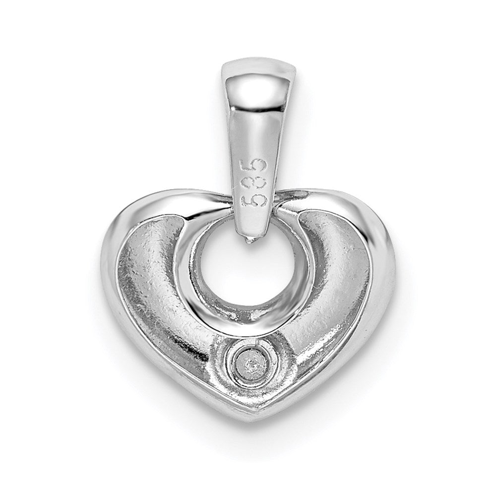 Million Charms 14K White Gold Themed (Cubic Zirconia) CZ Heart Pendant