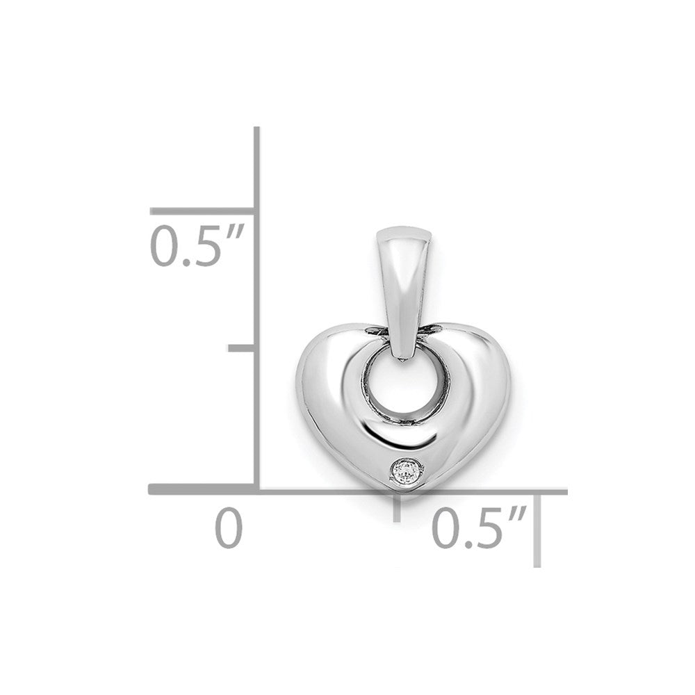 Million Charms 14K White Gold Themed (Cubic Zirconia) CZ Heart Pendant