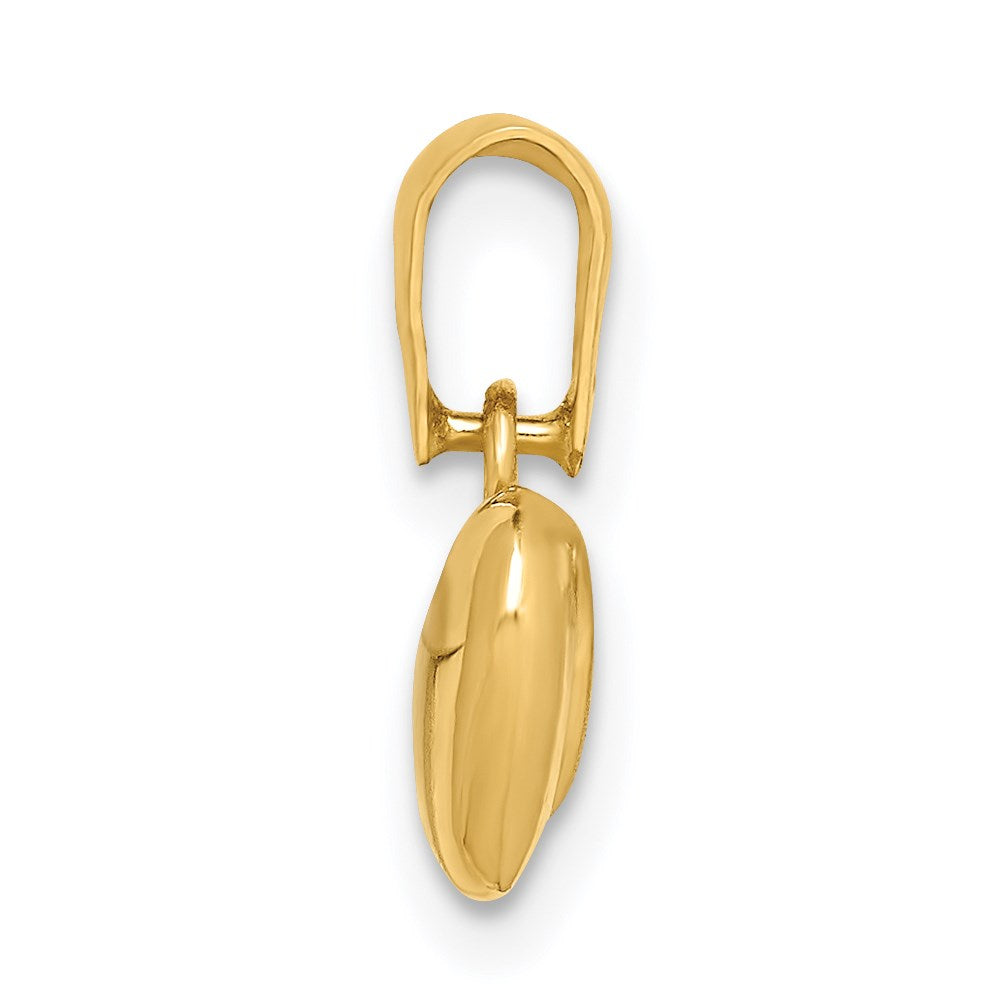 Million Charms 14K Yellow Gold Themed Satin & Polished Puffed Heart Pendant