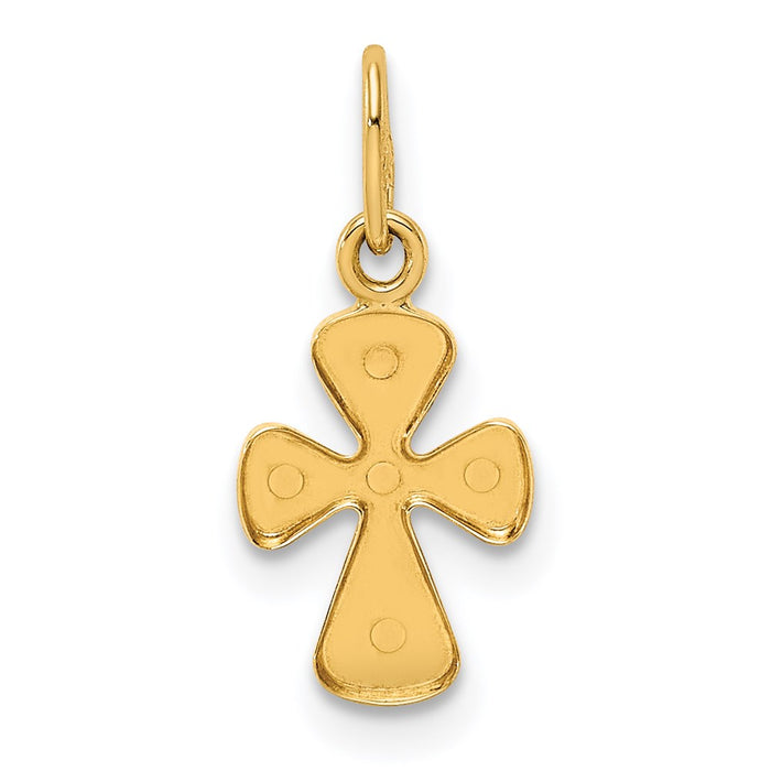 Million Charms 14K Yellow Gold Themed Polished Relgious Cross Pendant