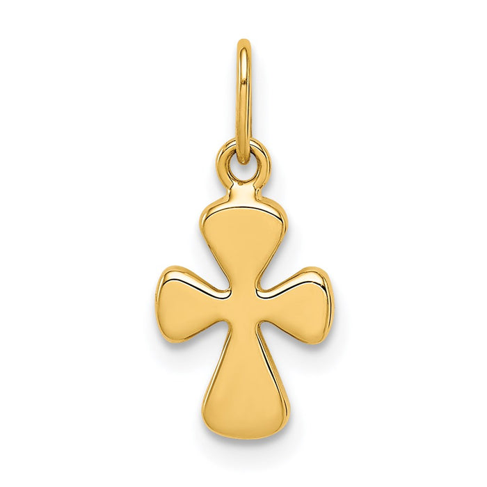 Million Charms 14K Yellow Gold Themed Polished Relgious Cross Pendant