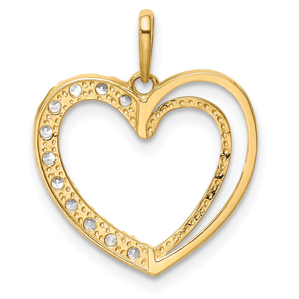 Million Charms 14K Yellow Gold Themed (Cubic Zirconia) CZ Heart Pendant