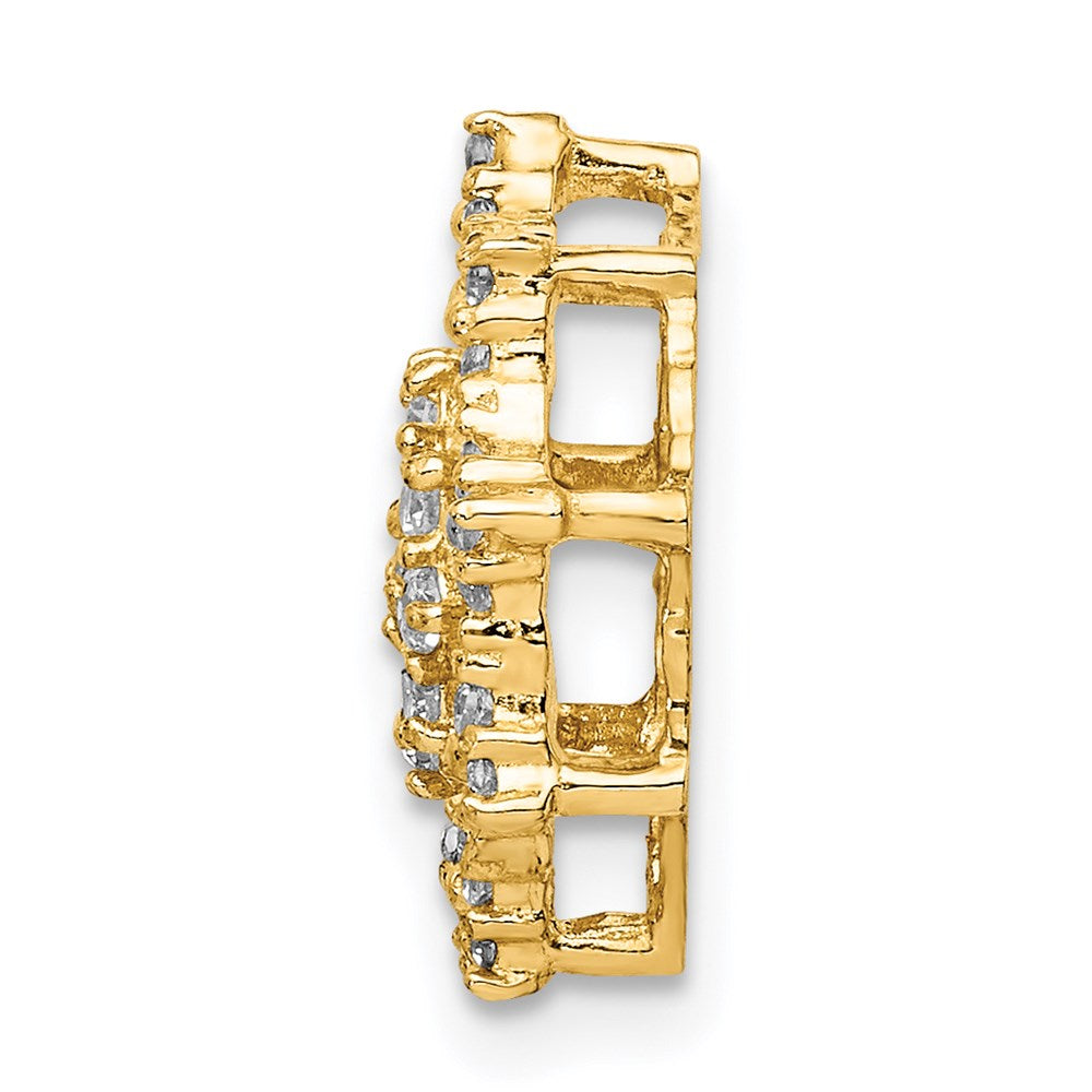 Million Charms 14K Yellow Gold Themed Fancy (Cubic Zirconia) CZ Chain Slide Pendant