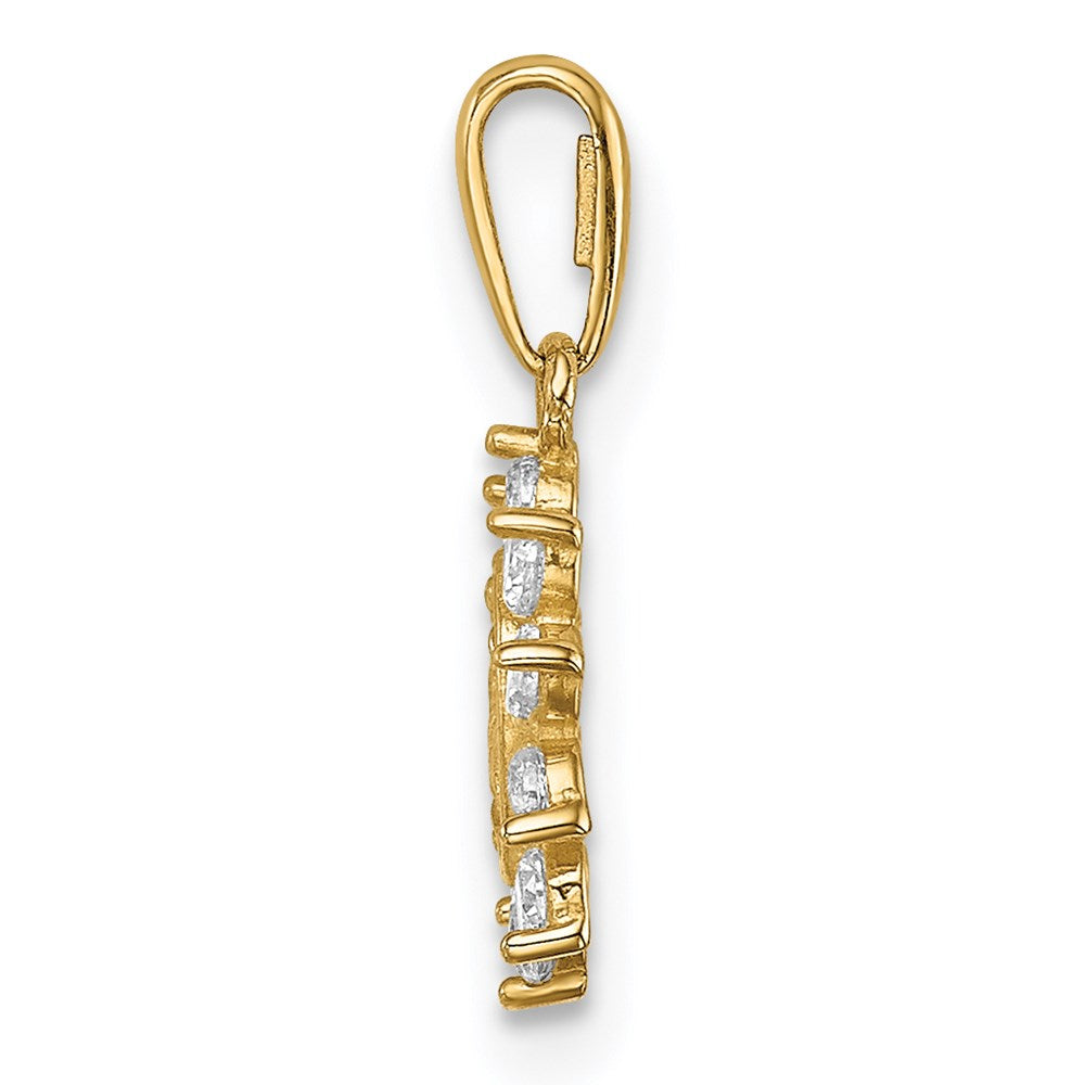 Million Charms 14K Yellow Gold Themed Relgious Our Lady Of Guadalupe (Cubic Zirconia) CZ Pendant