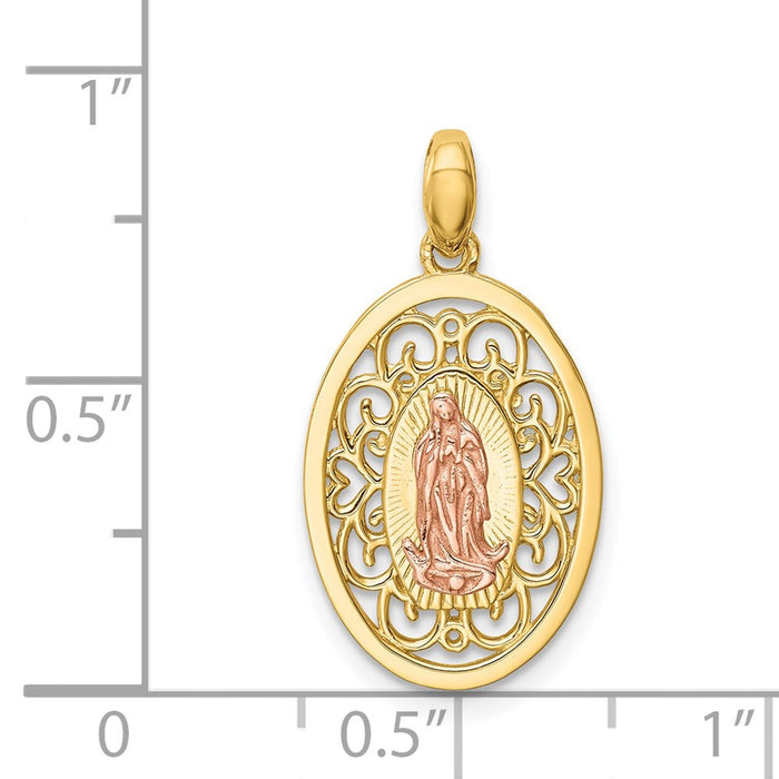 Million Charms 14K Two-Tone Relgious Our Lady Of Guadalupe Pendant