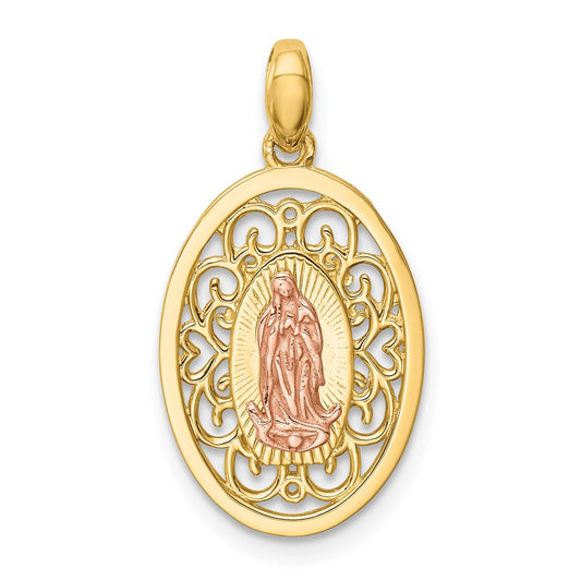 Million Charms 14K Two-Tone Relgious Our Lady Of Guadalupe Pendant