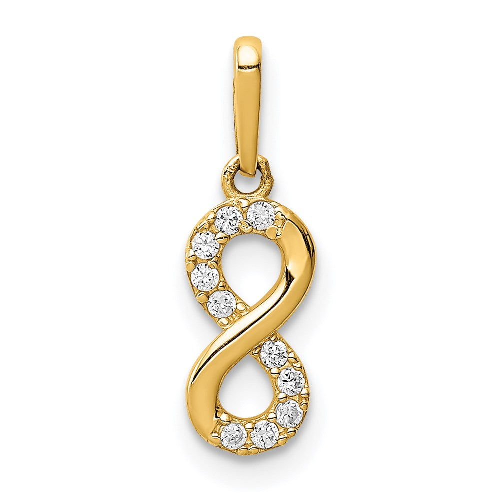 Million Charms 14K Yellow Gold Themed (Cubic Zirconia) CZ Infinity Symbol Pendant
