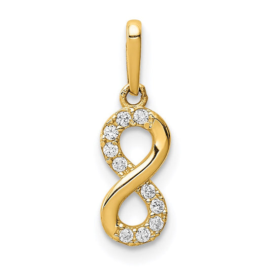 Million Charms 14K Yellow Gold Themed (Cubic Zirconia) CZ Infinity Symbol Pendant