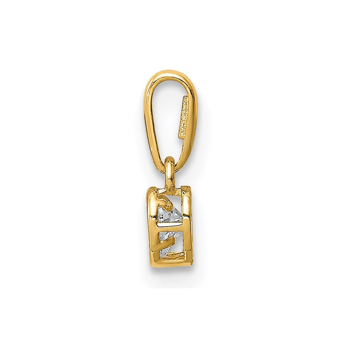 Million Charms 14K Yellow Gold Themed (Cubic Zirconia) CZ Heart Dangle Pendant