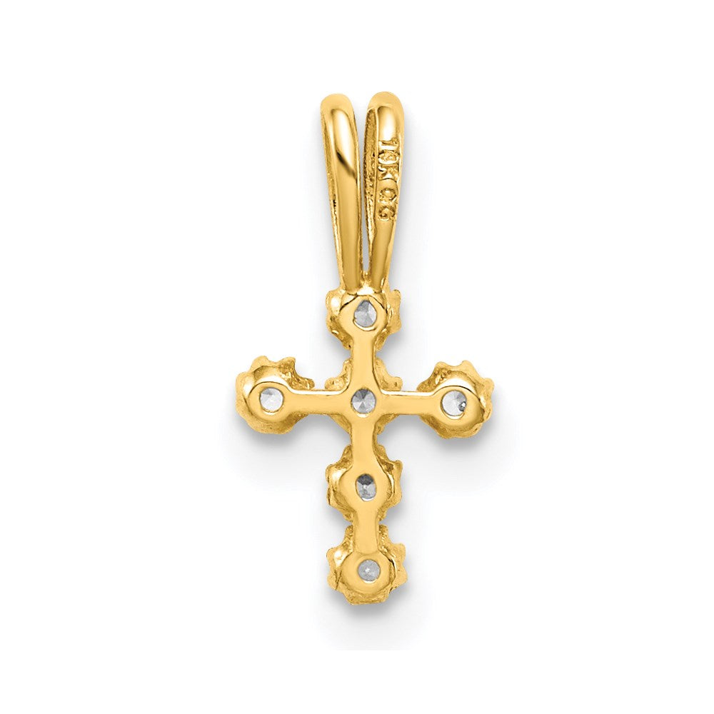 Million Charms 14K Yellow Gold Themed (Cubic Zirconia) CZ Relgious Cross Pendant