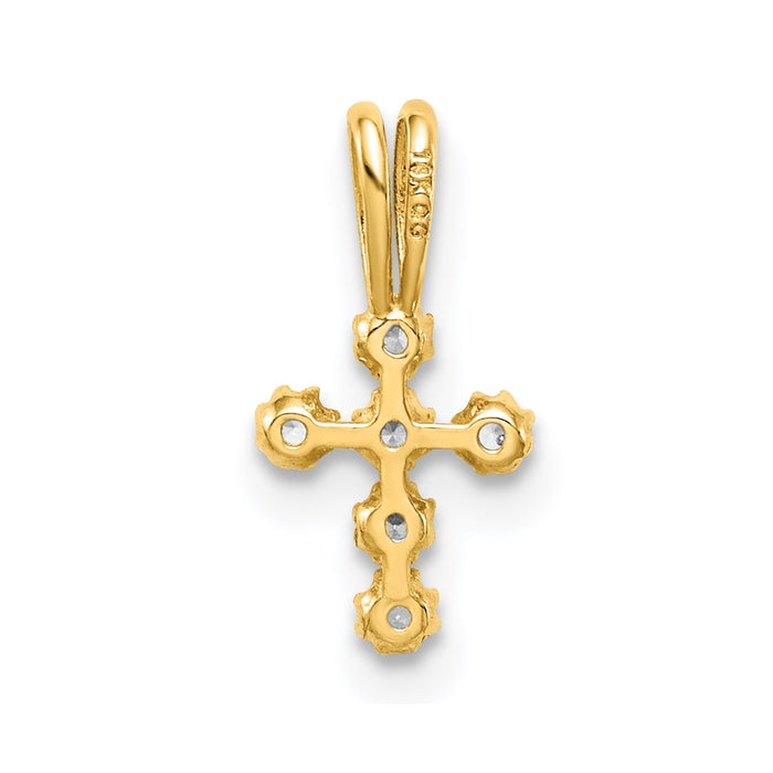 Million Charms 14K Yellow Gold Themed (Cubic Zirconia) CZ Relgious Cross Pendant