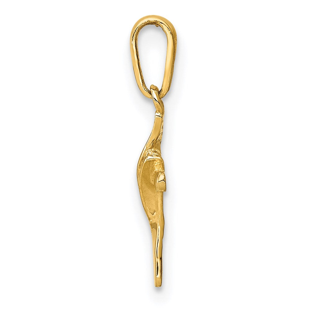 Million Charms 14K Yellow Gold Themed (Cubic Zirconia) CZ Twisted Relgious Cross Pendant