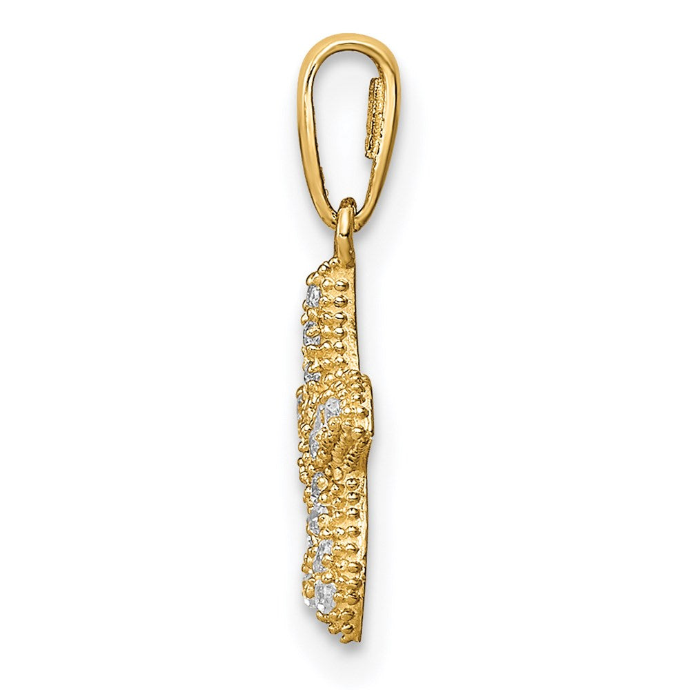Million Charms 14K Yellow Gold Themed (Cubic Zirconia) CZ Nautical Starfish Pendant