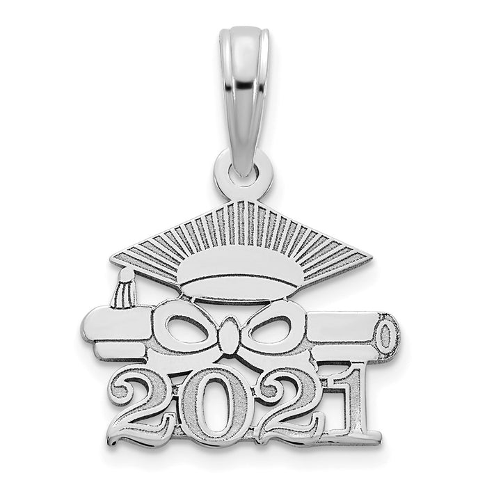 Million Charms 14K White Gold  GRADUATION CAP and DIPLOMA - 2021 Necklace Charm Pendant