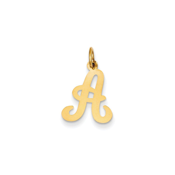 Million Charms 14K Yellow Gold Themed Alphabet Letter Initial A Charm