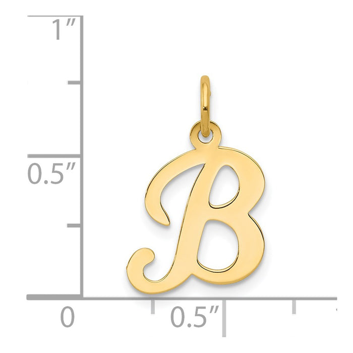 Million Charms 14K Yellow Gold Themed Alphabet Letter Initial B Charm