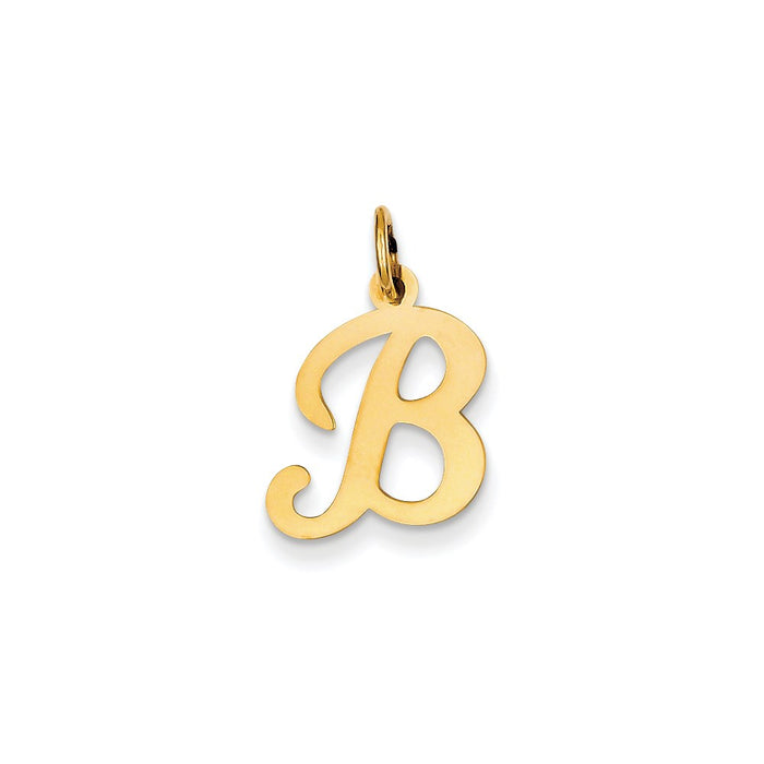 Million Charms 14K Yellow Gold Themed Alphabet Letter Initial B Charm